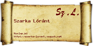 Szarka Lóránt névjegykártya