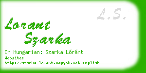 lorant szarka business card