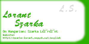lorant szarka business card